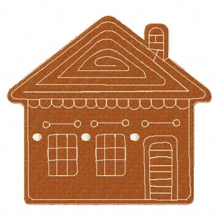 Gingerbread house 4 machine embroidery design