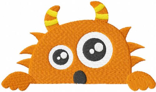 Orange monster free embroidery design