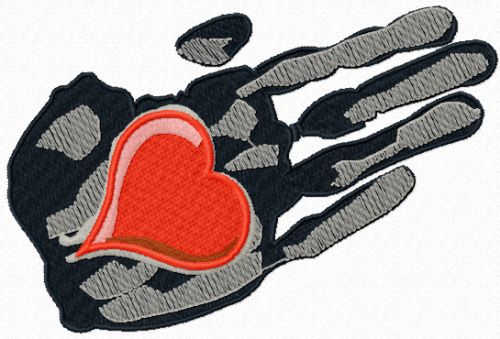 Heart in the palm of your hand machine embroidery design