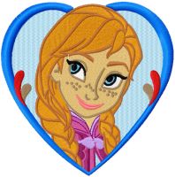 Frozen heart frame  embroidery design