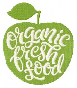 Organic fresh food embroidery design