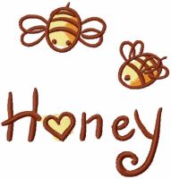 Bee love honey free embroidery design