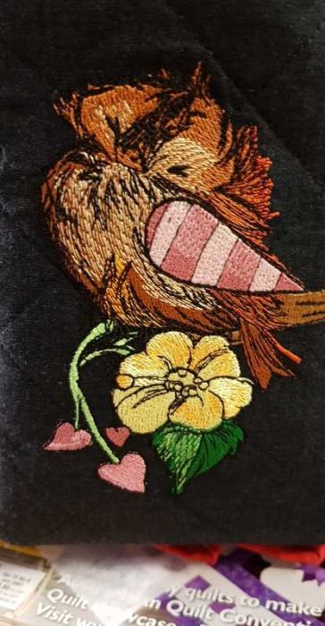 Cute spring sparrow embroidery design