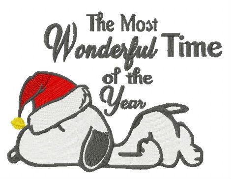 The most wonderful time of the year machine embroidery design