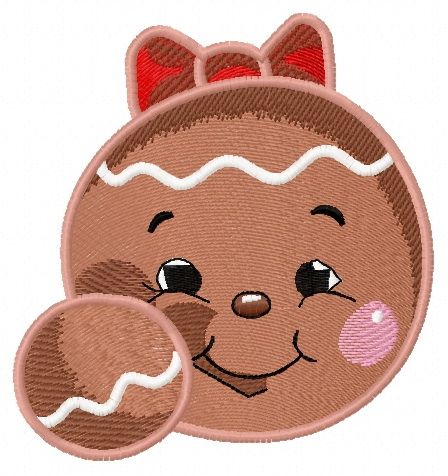 Gingerbread girl 5 machine embroidery design