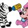 Minnie Mouse and zebra