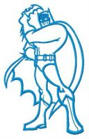 Batman's attack embroidery design