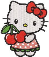 Hello Kitty cherry embroidery design