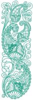 Blue firebird decoration embroidery design