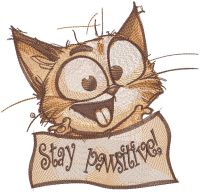 Stay pawsitive embroidery design