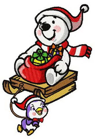 Christmas on the North Pole machine embroidery design