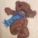 Teddy Bear like winter design on embroidered towel