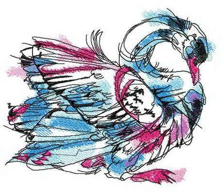 Swan in my dreams machine embroidery design