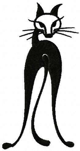 Black cat embroidery free design