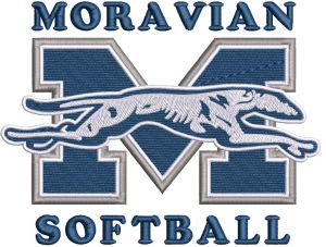 Moravian softball logo embroidery design