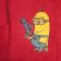 Minion with gun design on embroidered red bath towel