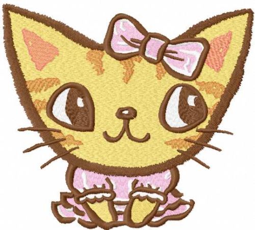 Cute kitty embroidery design 30