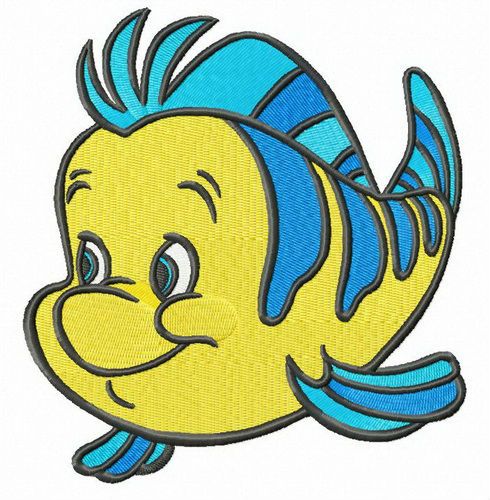 Flounder friend machine embroidery design