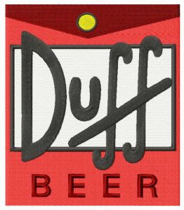 Duff Beer logo embroidery design