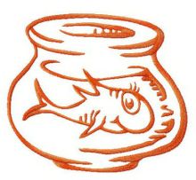 Fish in aquarium embroidery design