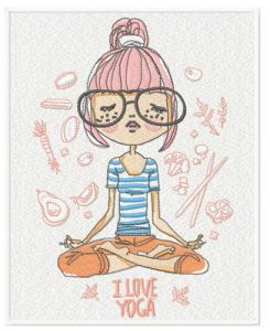 I love yoga embroidery design