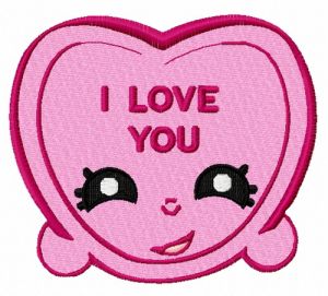 I love you heart 2 embroidery design