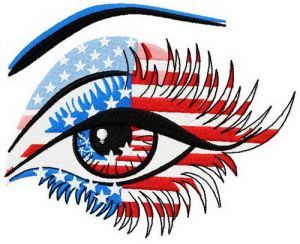 American eye embroidery design