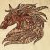Colored mosaic horse embroidery design