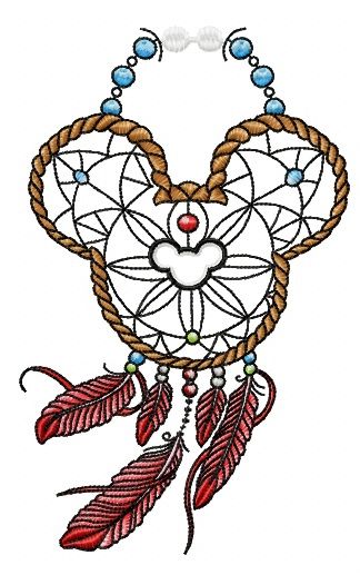 Mickey Mouse dreamcatcher embroidery design