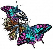 Autumn butterflies 6 embroidery design