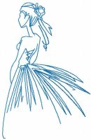 Lady waiting for prom free embroidery design