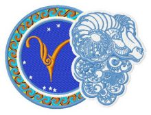 Zodiac sign Aries 2 embroidery design