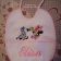 Minnie Mouse and zebra on embroidered bib