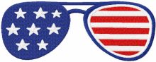 Patriotic sunglasses embroidery design