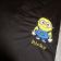 Embroidered Minion confused design on black shirt