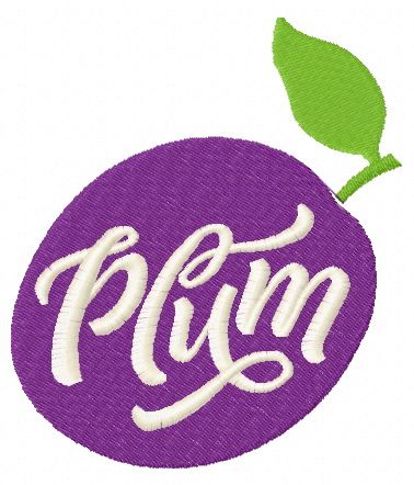 Plum machine embroidery design
