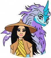 Raya and Sisu embroidery design