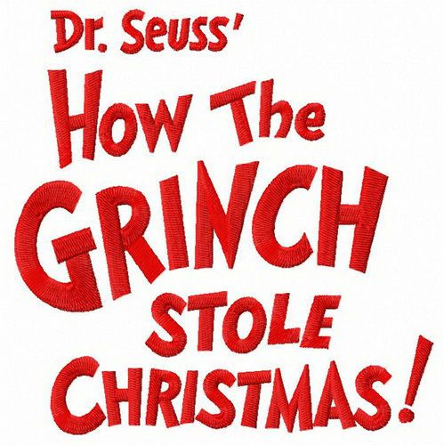 Dr. Seuss How the Grinch stole Christmas machine embroidery design