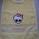 Yellow baby bib with embroidered Monster High logo 