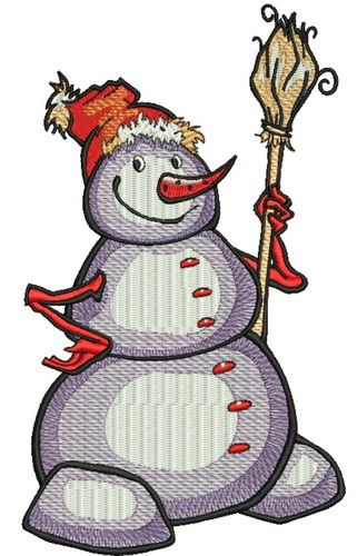 Happy snowman 5 machine embroidery design