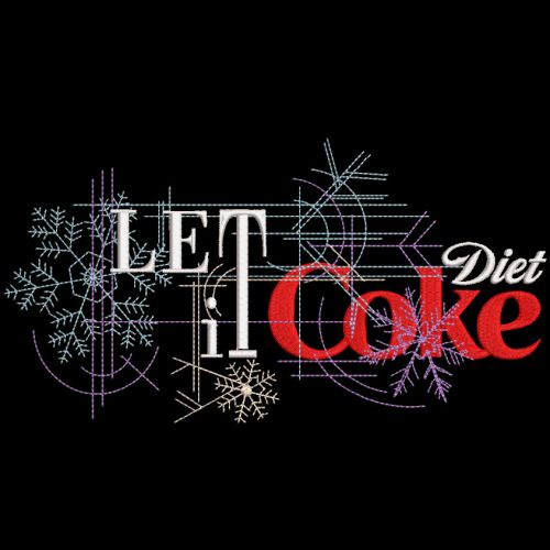 Let it diet cola embroidery design