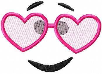 Heart glasses free embroidery design