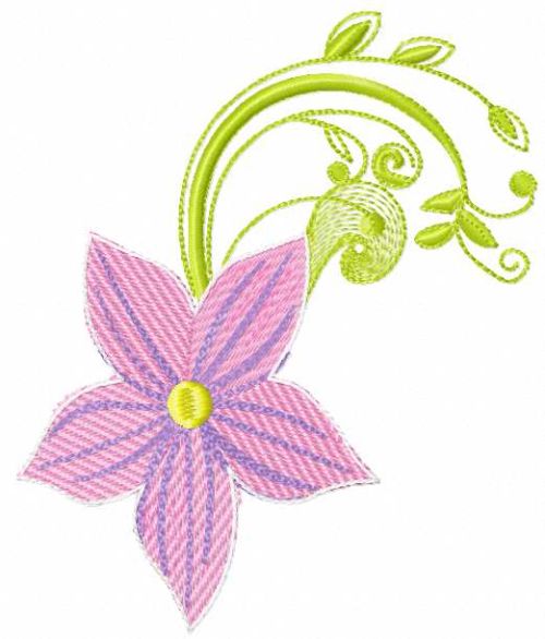 Spring violet flower free embroidery design