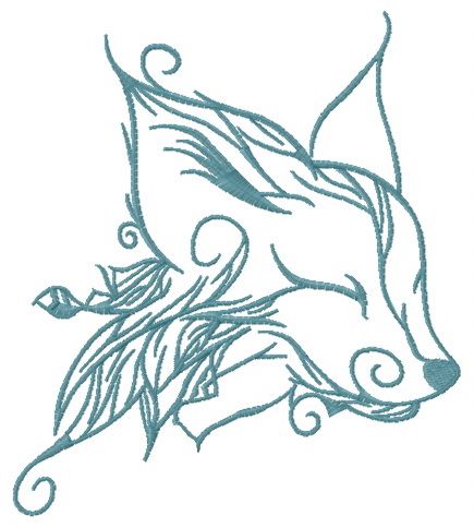 Forest fox spirit 5 machine embroidery design