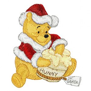 Christmas Winnie the Pooh 1 machine embroidery design