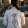 Jeans jacket with Rose in hand free embroidery design
