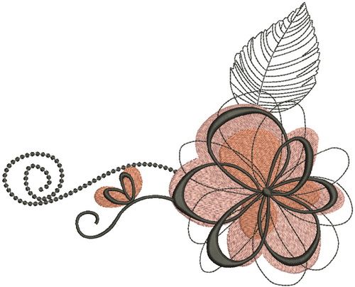 Simple flower machine embroidery design