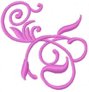 Pink swirl 4 embroidery design