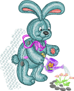 Rabbit in a Garden  embroidery design