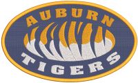 Auburn university alternative oval logo embroidery design